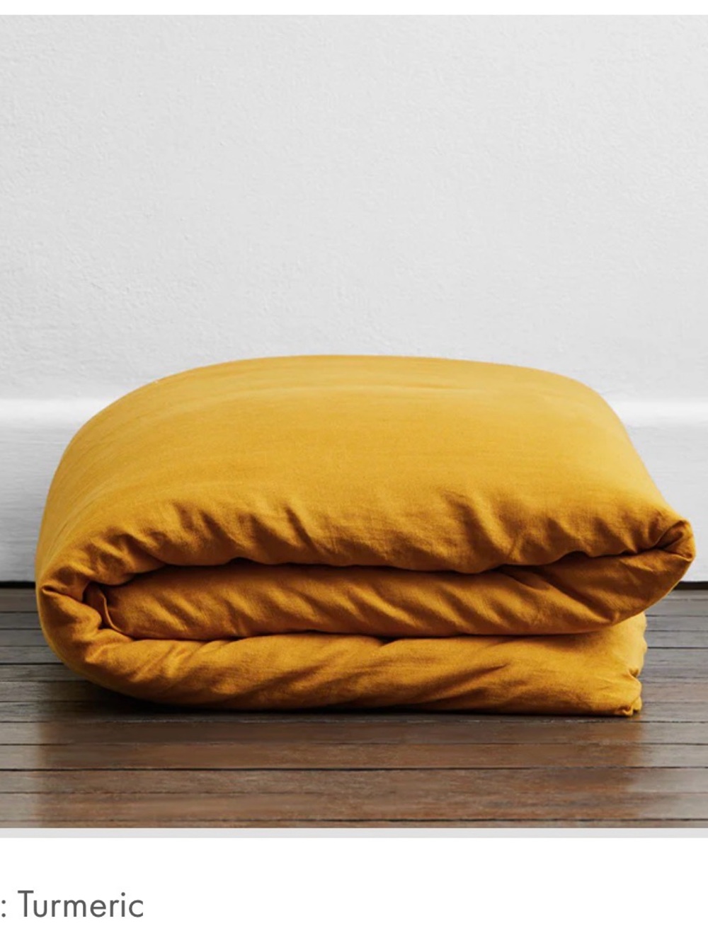 NWT Bed Threads 100% Flax Linen Duvet Cover in Turmeric